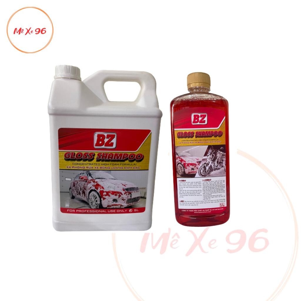 [Can 5L] Xà bông BZ rửa xe Gloss Shampoo  5L thế hệ mới siêu bọt rửa cực sạch, nước rửa xe BZ can 5L