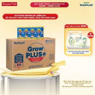 Thùng 48 hộp Sữa Bột Pha Sẵn Nutifood GrowPLUS+ Biếng Ăn (Xanh) 110ml - Trên 2 tuổi - Tăng Cân Khỏe Mạnh