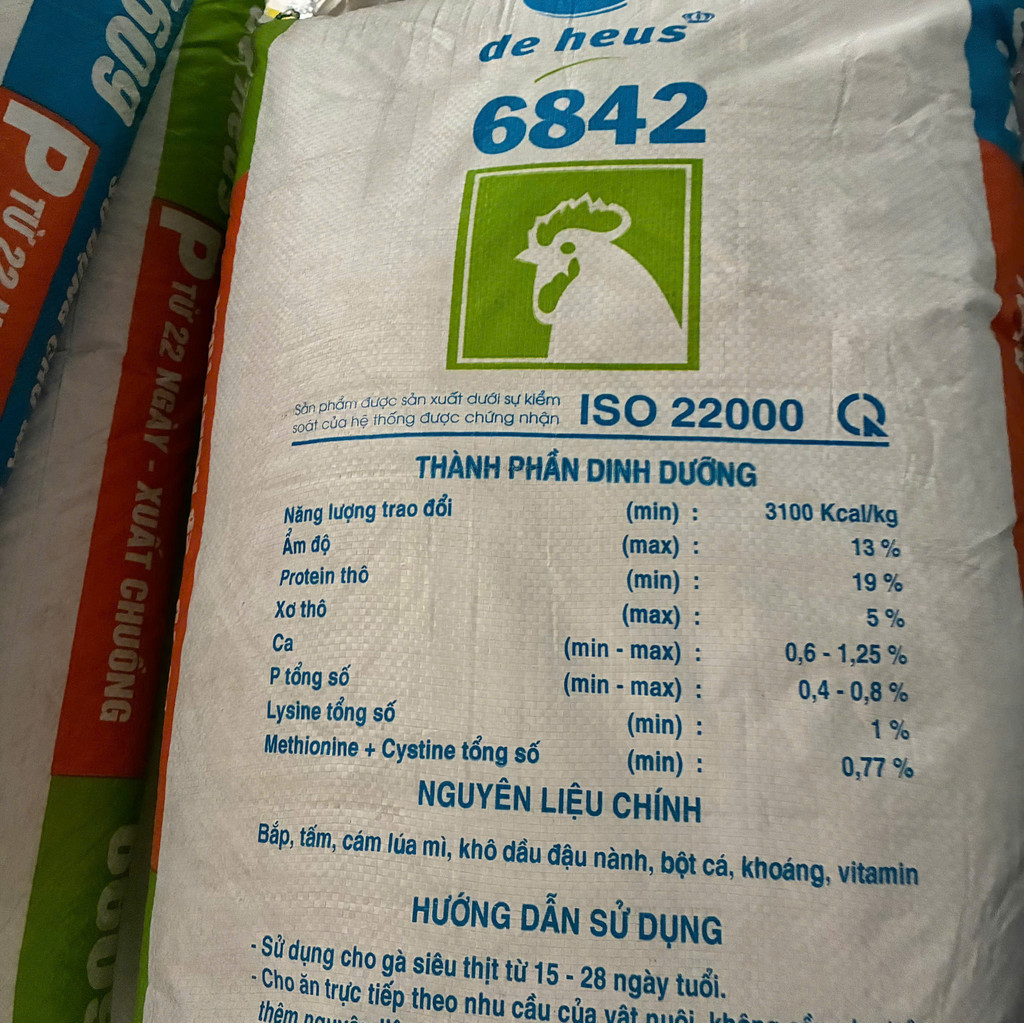 Cám 6842 gà lớn, gà thịt chiếc 5kg thức ăn 19 độ đạm Deheus gà ăn nhanh lớn, khỏe mạnh, ít bệnh, đườ