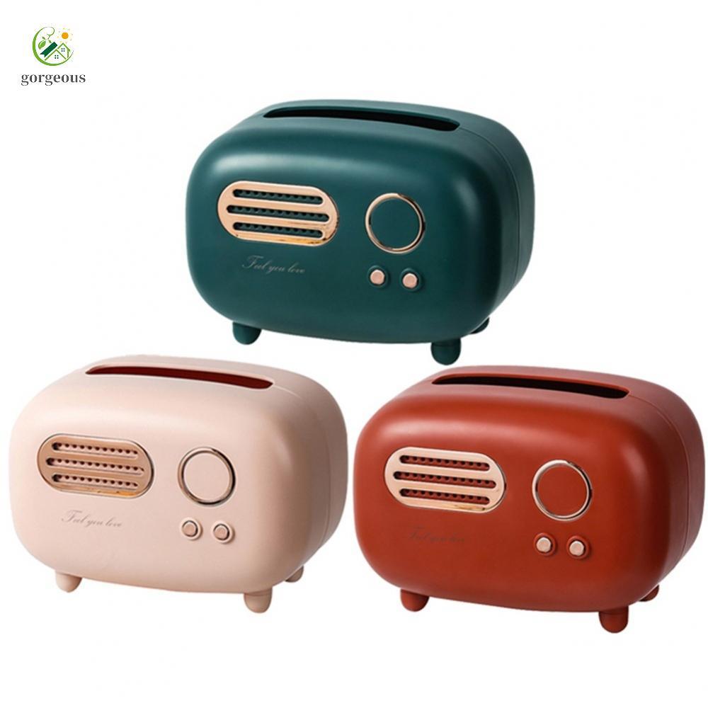 [FUXIN]Compact Radio Model Tissue Box Desktop Paper Holder and Wet Wipes Decor