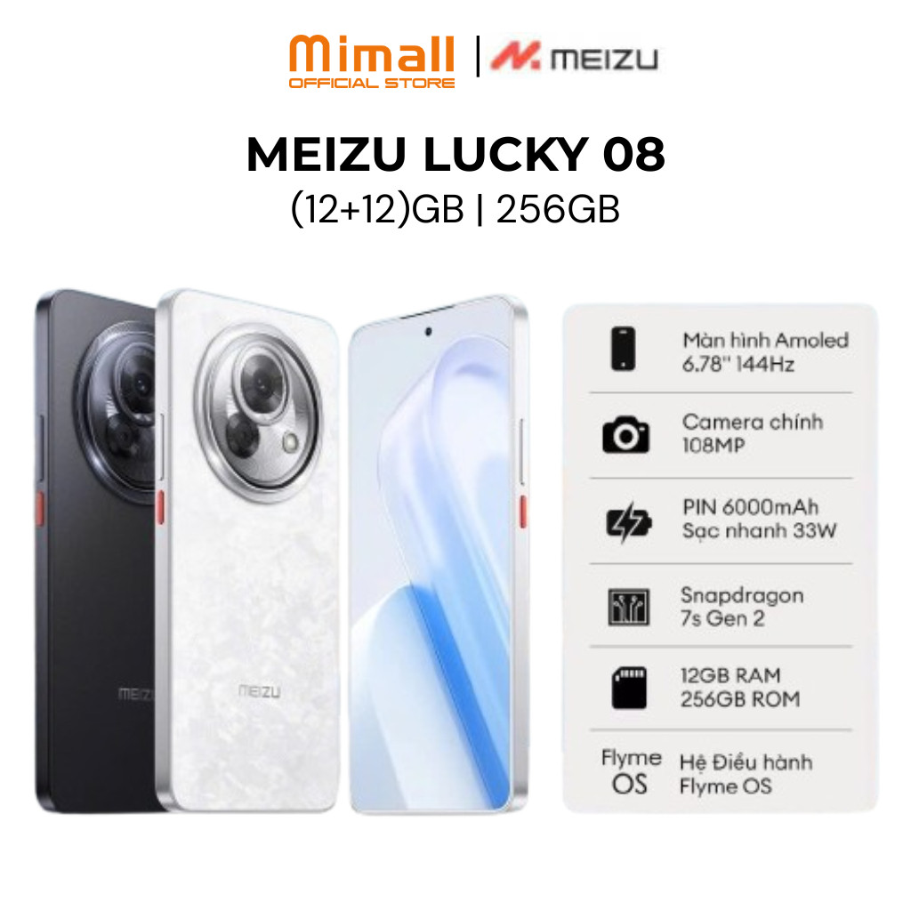 [Live KOL] Điện Thoại Meizu Lucky 08 | Màn Hình LTPO Amoled 6.78" 144Hz | Snapdragon 7s Gen 2 |  Pin