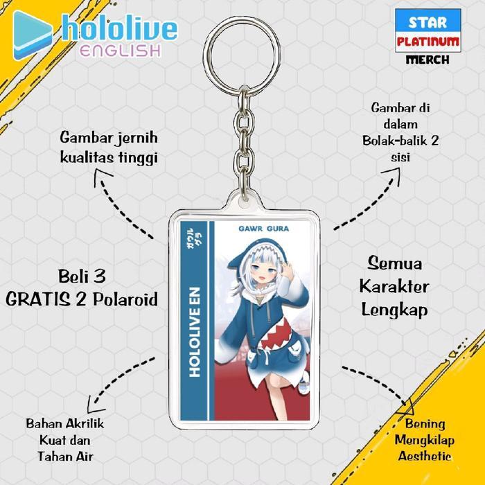 Móc khóa hololive En vtuber-Móc khóa hololive en-ganci hololive-Móc chìa khóa gawr GURA-Thư pháp Mor
