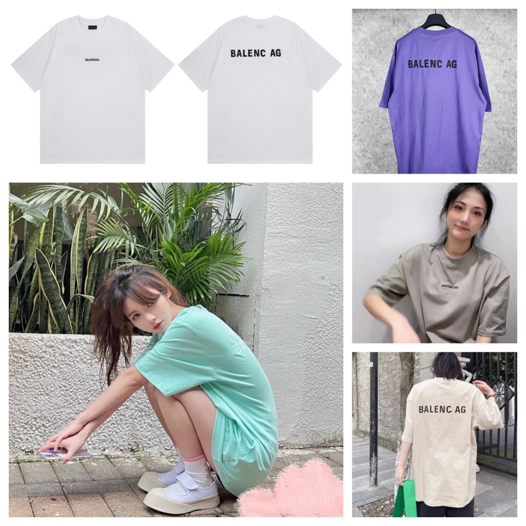 BLC* Before and after summer LOGO Letter Embroidery Casual Loose Short Sleeve T Shirt