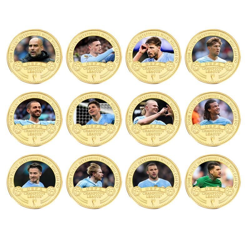 Bộ huy hiệu Champions League 2024 Man Utd Man City quà tặng sưu tầm bóng đá cực hot bán chạy nhất