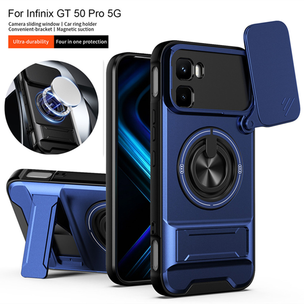 Capa Cho INFINIX GT 50 Pro Armor Ring Stand Case cho Infinix gt 50 pro GT50 Pro Từ Tính Sạc Không Dâ