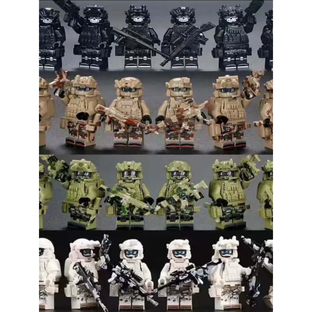 Tương thích với Le High Building Block Doll Doll Building Block Doll SWAT Lực lượng đặc biệt Jungle 