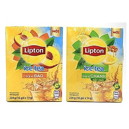 Trà Lipton chanh mật ong/đào hòa tan 16 gói.
