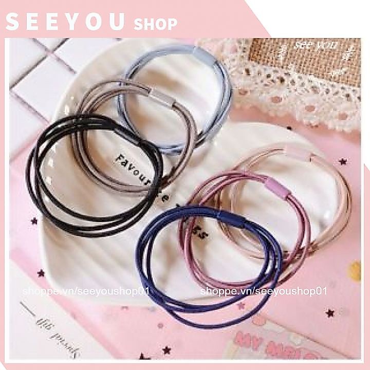 Nơ Dây 3 Chun Mảnh Buộc Tóc Chống Đứt Tóc