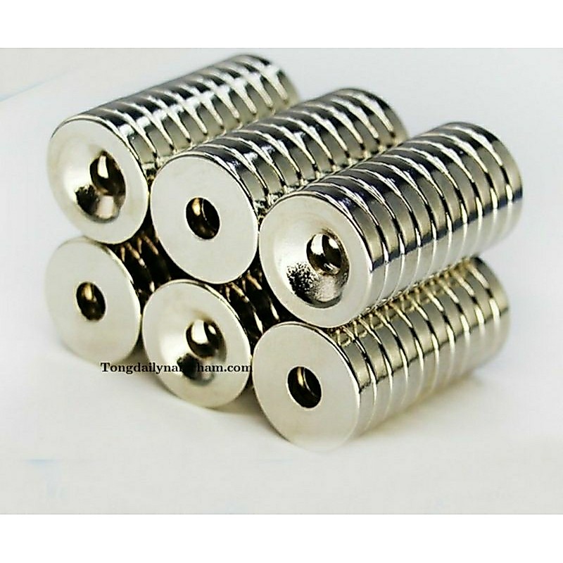 set ( 1-5 viên )nam châm . tròn có lỗ bằng và lỗ col
