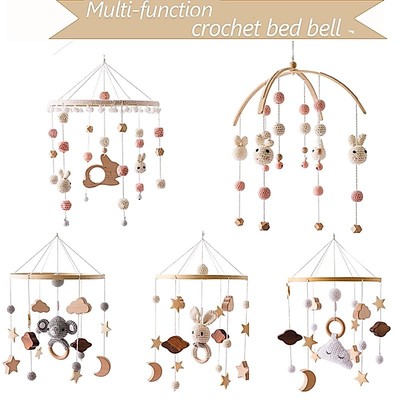 Đồ Chơi Chuông Treo Hình Ngôi Sao / Động Vật Đan Móc Đa Năng Cho Bé 0-12 Tuổi