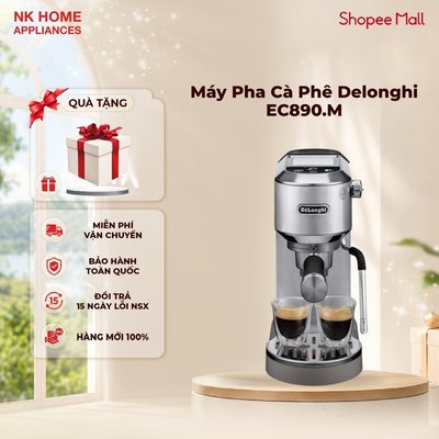 Máy Pha Cà Phê Delonghi EC890.M – Pha Espresso Cappuccino – Áp Suất 15 Bar – Cao Cấp | BH 12 tháng