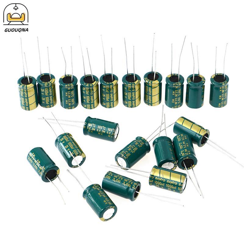 GUOUQNA 20 Cái 25V1000UF 10MMX16MM Tụ Điện Phân Mới