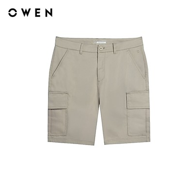Owen - Quần short Regular Fit SK251249 màu Be chất liệu CVC Spandex