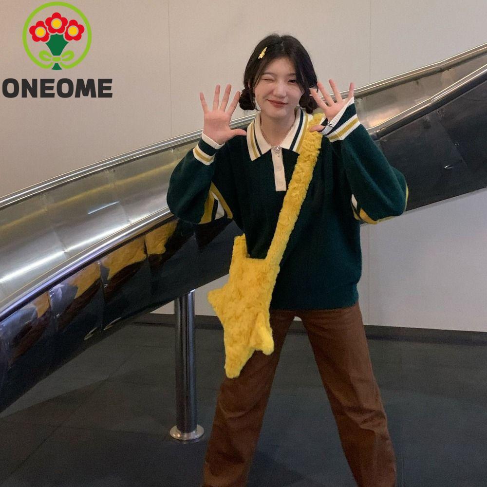 ONEOME Star Sang Trọng Túi Đeo Vai Mềm Ngọt Y2K Dây Kéo Phong Cách Euro-Mỹ Quà Tặng Sinh Nhật Túi Đe