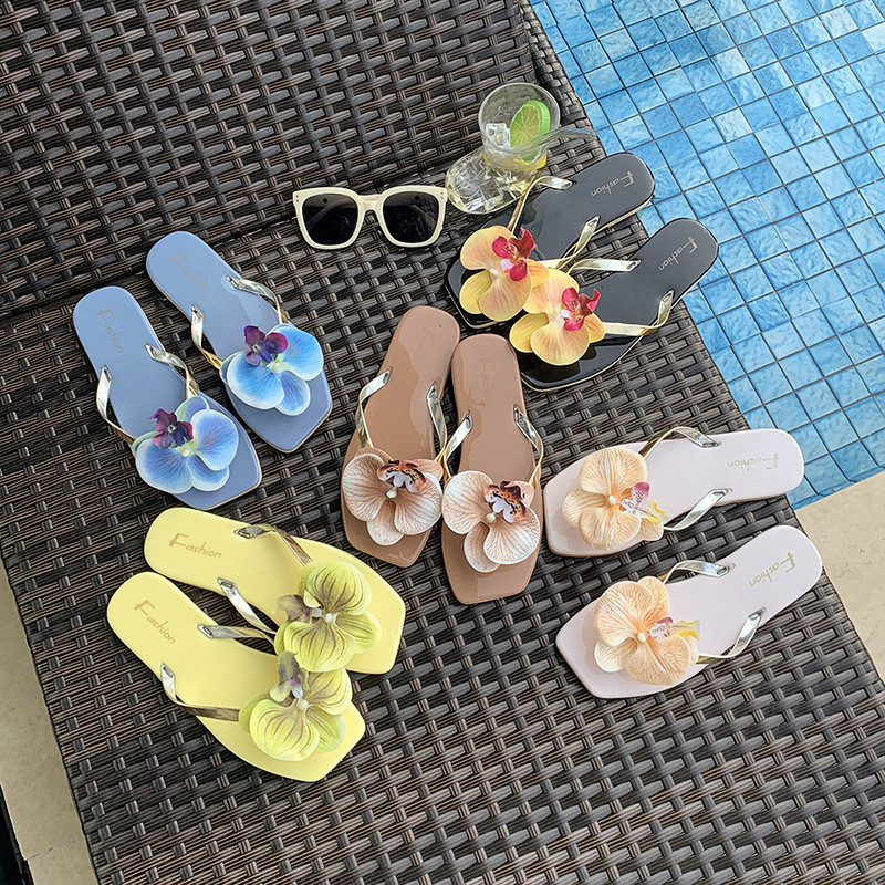 Lật Lật Mùa Hè Pháp Nhẹ Nhàng Cổ Tích Đi Biển Kỳ Nghỉ Flip-flop Chống Thấm Nước Chống Trơn Trượt Fli