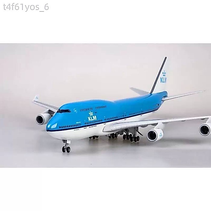 (Mới về) Mô phỏng cao cấp, chở khách hàng không dân dụng Boeing 747-400 KLM, có đèn và bánh xe, mô