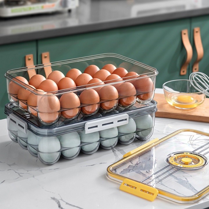 [HCM] - Hộp trứng Fresh&Dial thêm dày 24 ngăn, nắp kín - Home and Garden
