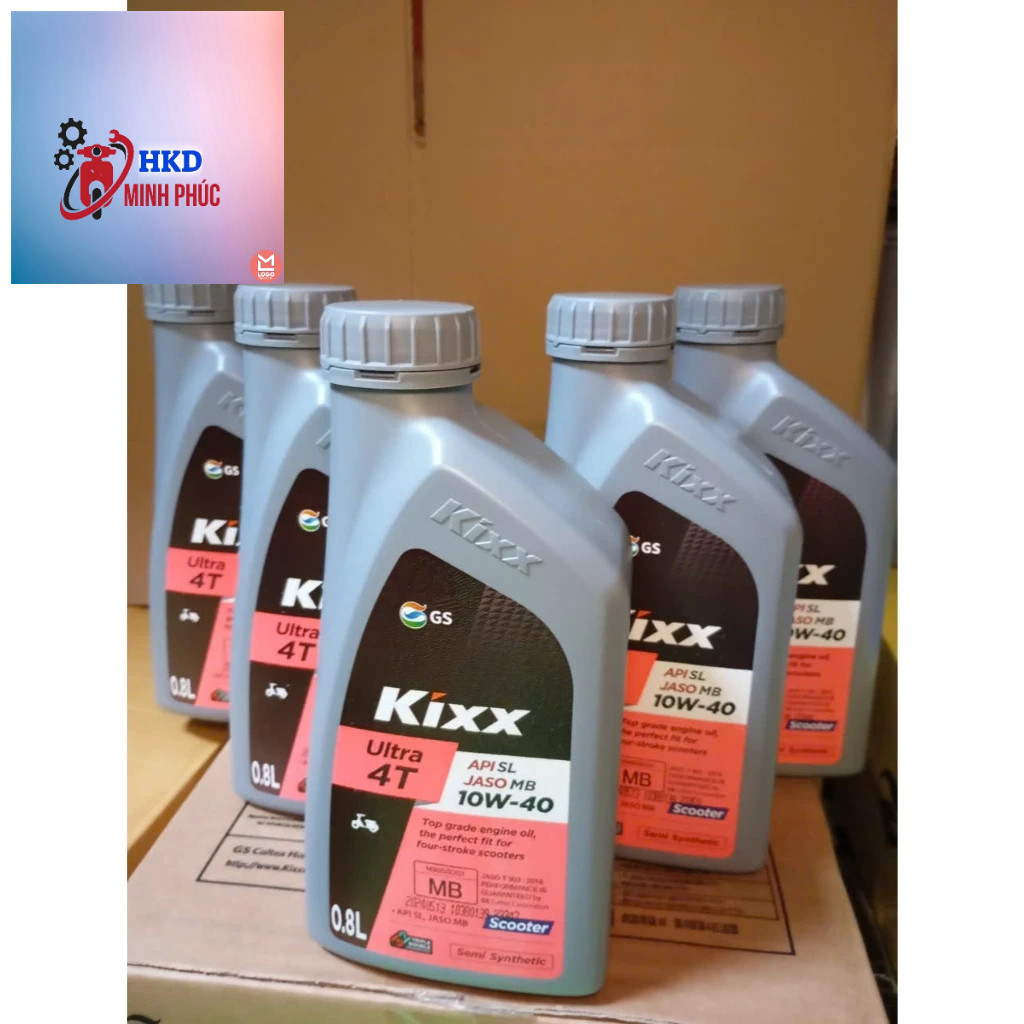 (Combo 5 chai ga 10w40) Dầu nhớt Kixx xe ga 10W40 SL 800ml bán tổng hợp nhập khẩu hàn quốc