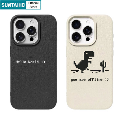 Ốp Điện Thoại Suntaiho Dễ Thương Pixel Phong Cách Khủng Long Silicon Mềm Cao Cấp Chống Sốc Cho iPhone 11 12 13 14 15 16 Pro Max IP 7 8 Plus Iphon X XS XR Xs max