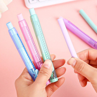 Bút gôm tẩy chì K203 dạng ấn trượt kèm 3 thanh ruột refill màu sắc tươi sáng cho học sinh