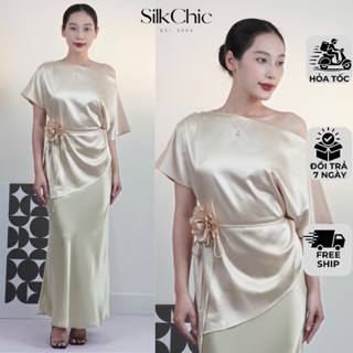 Set Áo Váy Dự Tiệc Áo Trễ Vai SC687 Phối Chân Váy Lụa Đuôi Cá Nhẹ Tặng Kèm Tag Hoa