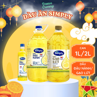 Dầu Ăn Gạo Lứt / Đậu Nành Simply - Can 1L/2L – Tốt Cho Sức Khoẻ, Giàu Chất Dinh Dương
