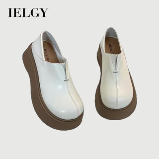 IELGY 2025 Mùa Thu Phong Cách Anh Mũi Tròn Đa Năng Giày Lười JK Flats Dành Cho Nữ
