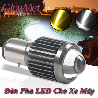 Đèn pha LED xe máy H4/BA20D, Siêu sáng 2 màu (trắng/vàng), chống chói, dễ lắp cho mọi dòng xe