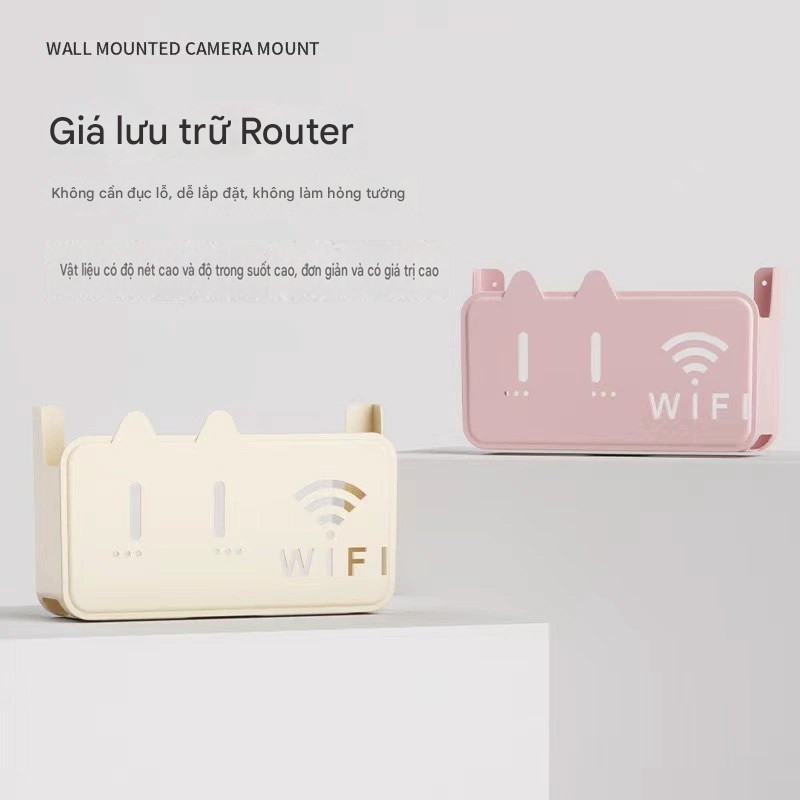 Kệ đựng wifi treo tường, Kệ wifi đặt modem, đầu kỹ thuật số, ổ cắm điện, chất liệu nhựa ABS-KLAUD