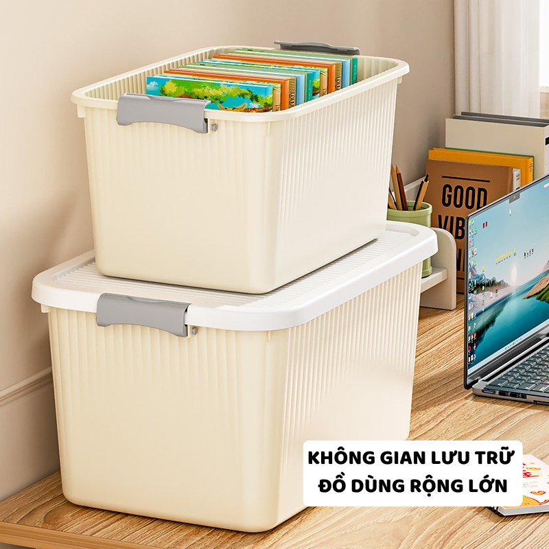 Thùng Nhựa Đựng Đồ ENODA HOME Kích Thước Đa Dạng, Hộp Có Nắp Khóa Cài Chắc Chắn Lưu Trữ Đa Năng Q110 | BigBuy360 - bigbuy360.vn