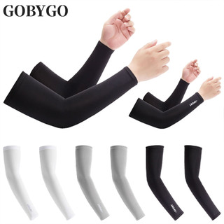 GOBYGO 1Pair thể thao đàn hồi thở mồ hôi-wicking băng lụa chống UV đạp xe tay áo