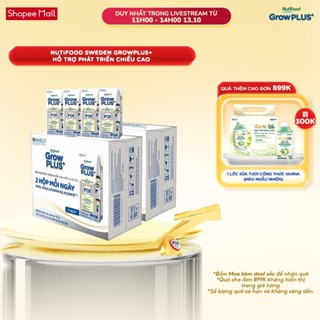 Combo 2 Thùng 24 Hộp Sữa Bột Pha Sẵn Nutifood Sweden GrowPLUS+ Cao lớn vượt trội hộp 180 ml