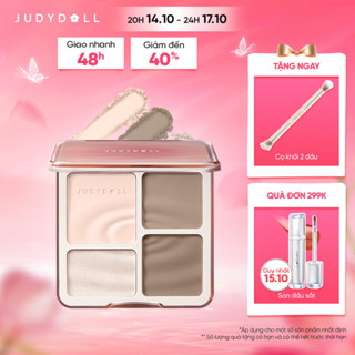 JUDYDOLL Phấn bắt sáng tạo khối 4 ô Highlight Contour Palette Tự nhiên Lâu trôi Chống nước 9g