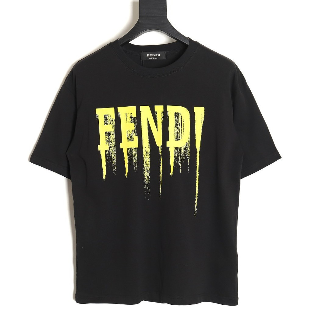 FENDI Mùa Hè Phong Cách Mới Áo Thun Ngắn Tay Nam Nữ Cặp Đôi Phong Cách Mỹ Hợp Thời Trang Đi Lại Đơn 