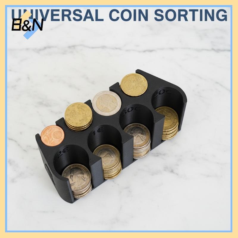 B & N Euro Coin Organizer Dispenser 2 Euro 1 Euro 50 Cent Hộp lưu trữ để xử lý tiền Qui trong máy tí