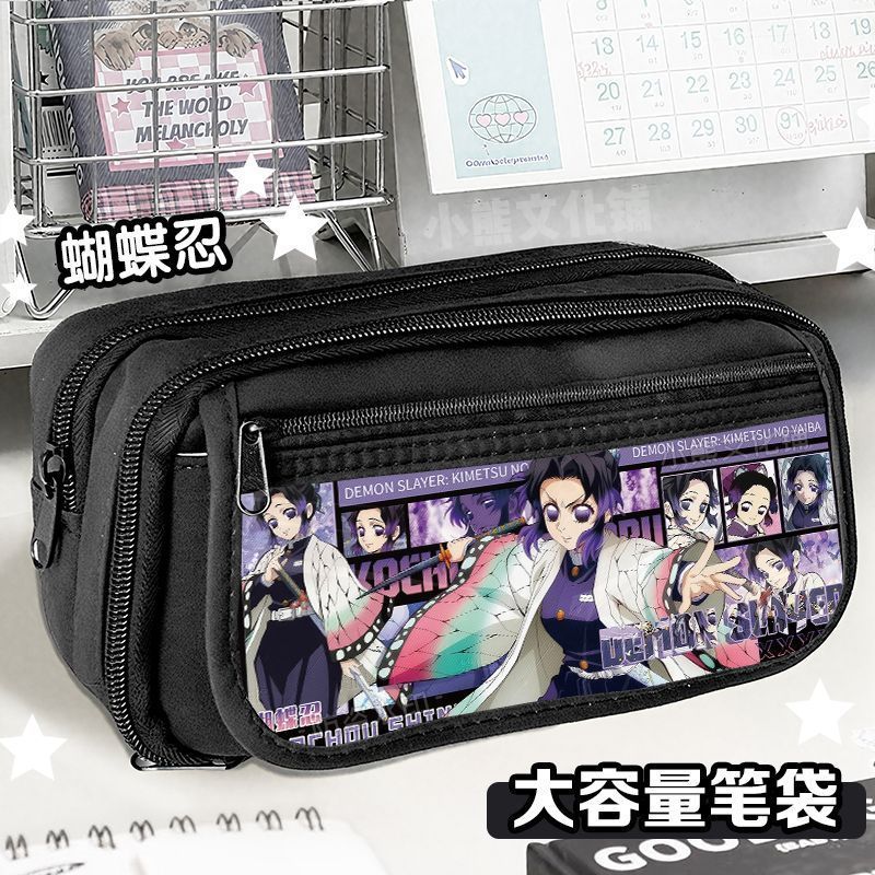 [School Essentials] Hộp đựng bút chì Butterfly Ninja Demon Slayer Học sinh trung học cơ sở Túi văn p
