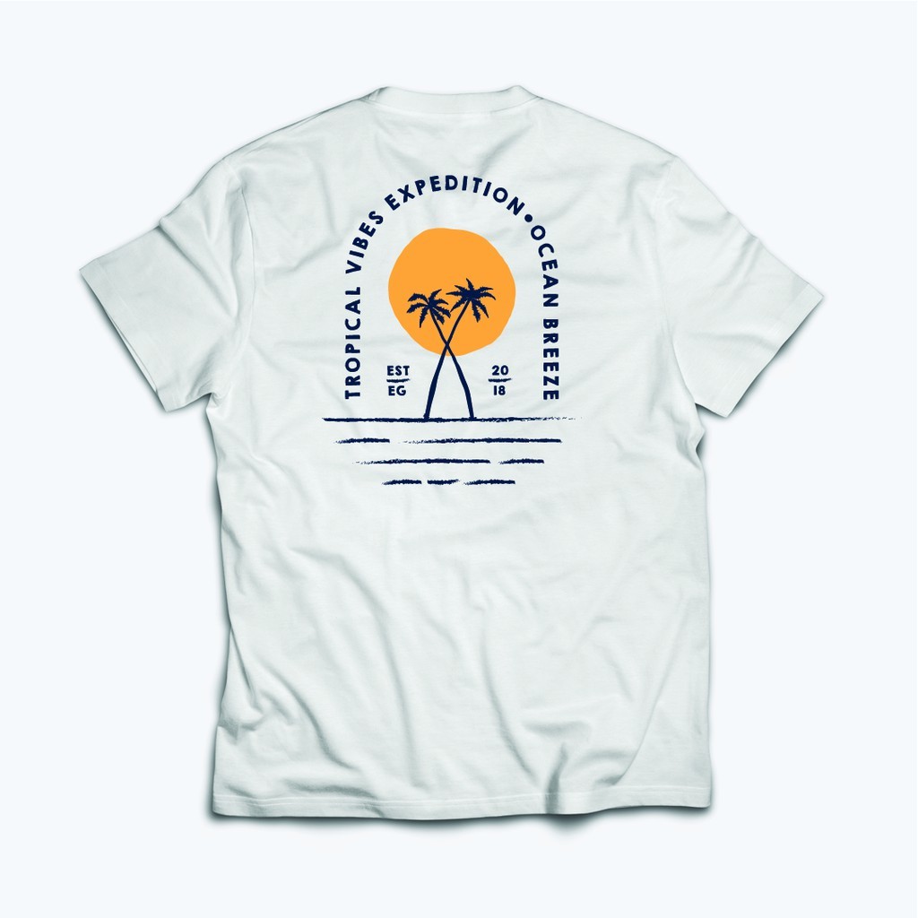 Nam Nữ Cùng Phong Cách Còn Hàng Earthy Genova Tropical Nomadic White Tee