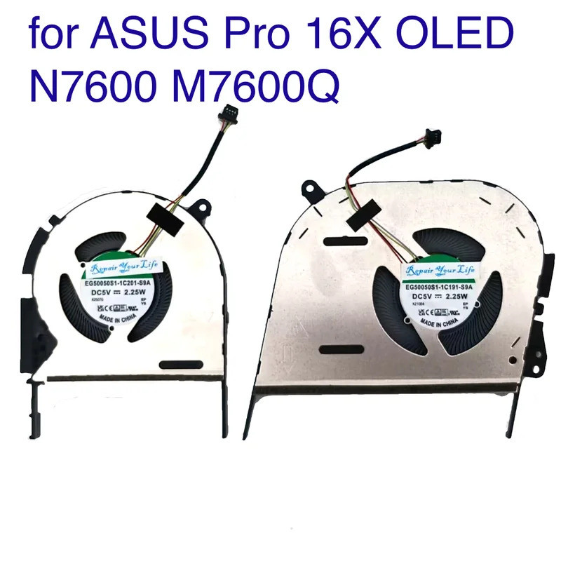 * Quạt làm mát GPU CPU cho ASUS Pro 16X OLED N7600 M7600 M7600Q X7600 M7600QE M7600RE 13NB0UV0T04011