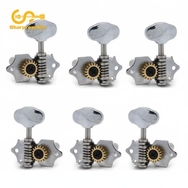 Sharprepublic Chrome Finish Guitar Machine Heads Kim loại Xây dựng lộ Gear Tuning Pegs Nhạc cụ Phần 