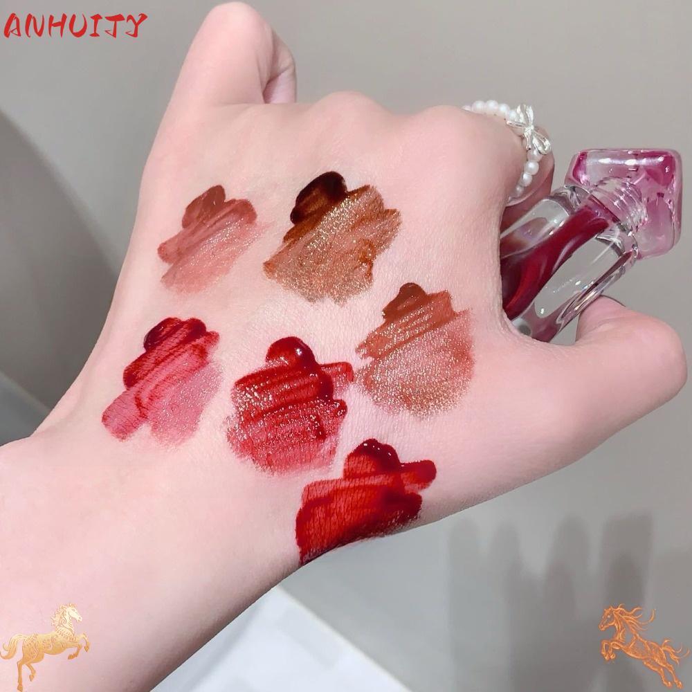 ANHUITYJ Mirror Lip Gloss, 3g Crystal Matte Lip Glaze, Watery Mirror Iridescent Hydrating Lip Tint C