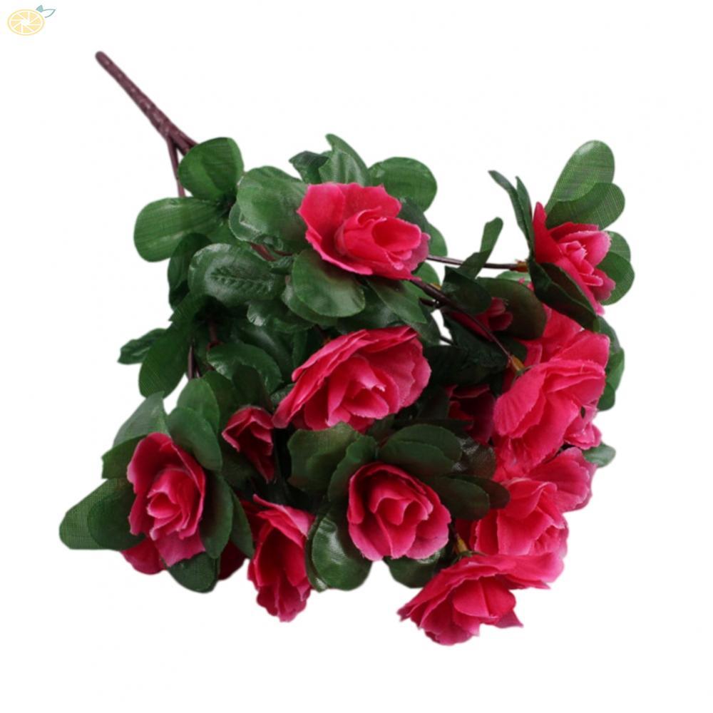 Lụa Azalea Bó Hoa Nhựa Thân Dây Mềm Sắp Xếp Linh Hoạt