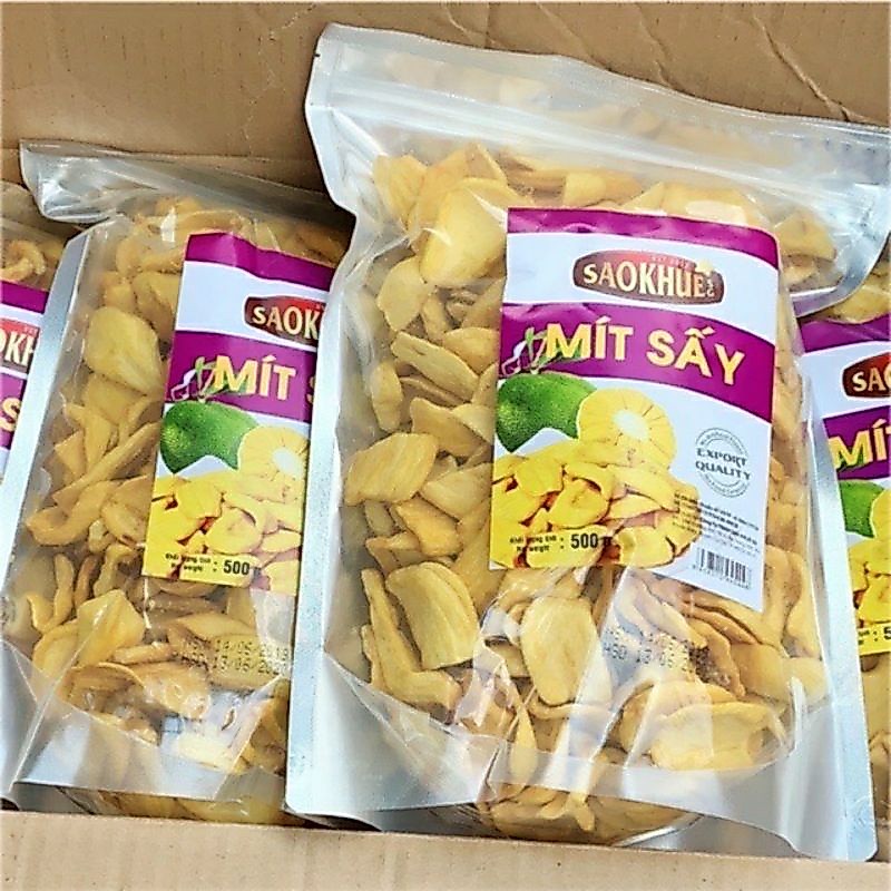 Túi 500 gr mít sấy giòn.