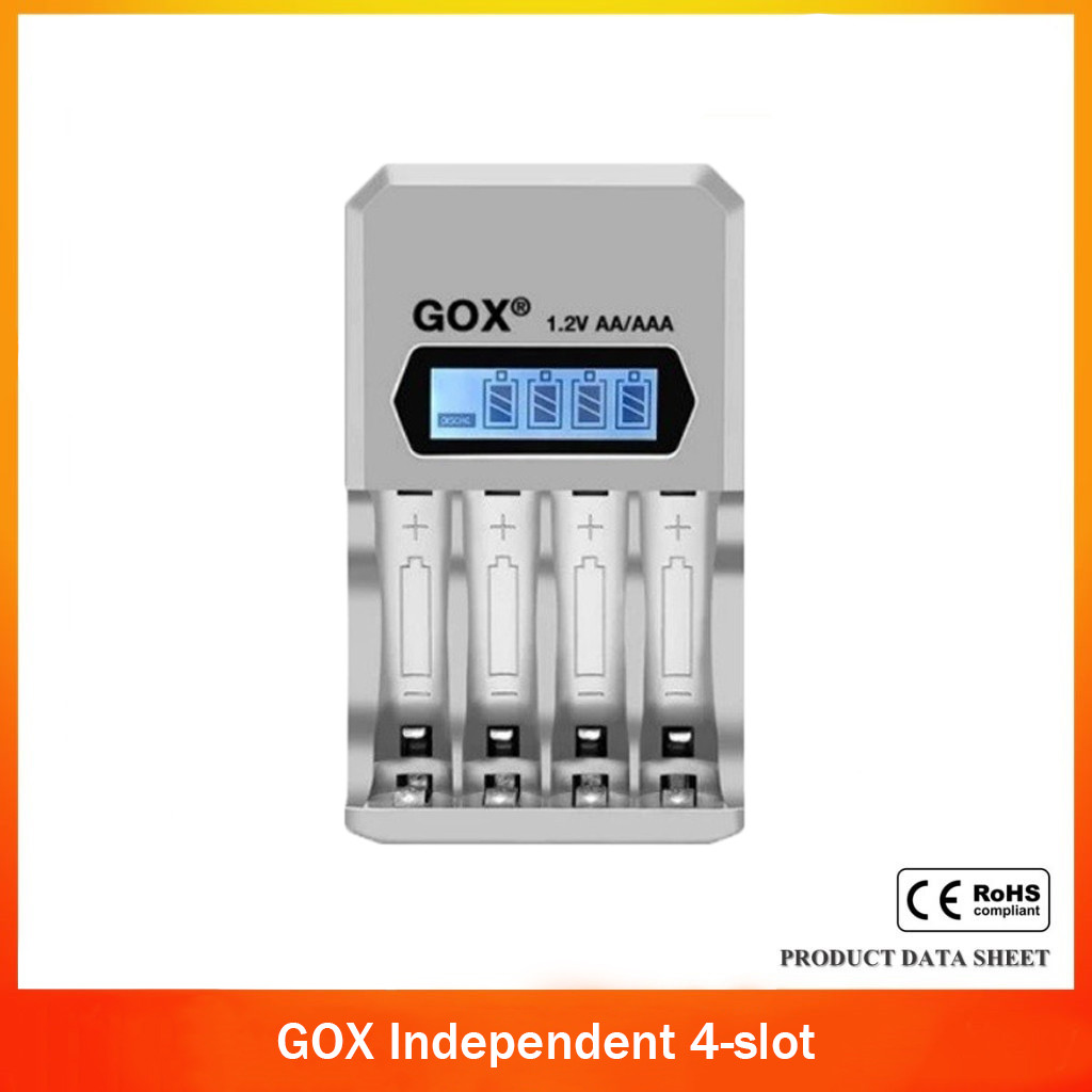 ⭐GOX Independent 4-slot NiMH NiCd 1.2V AA / AAA Battery Charger