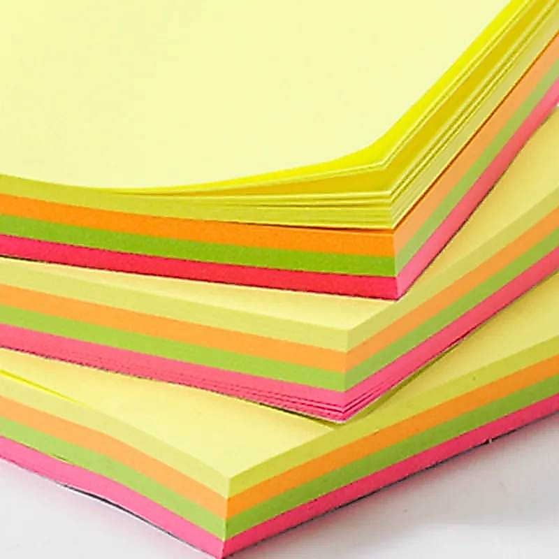 Note dạ quang 4 lớp. Note vàng trơn, note vàng kẻ ngang kích thước 3x2, 3x3, 3x4, 3x5