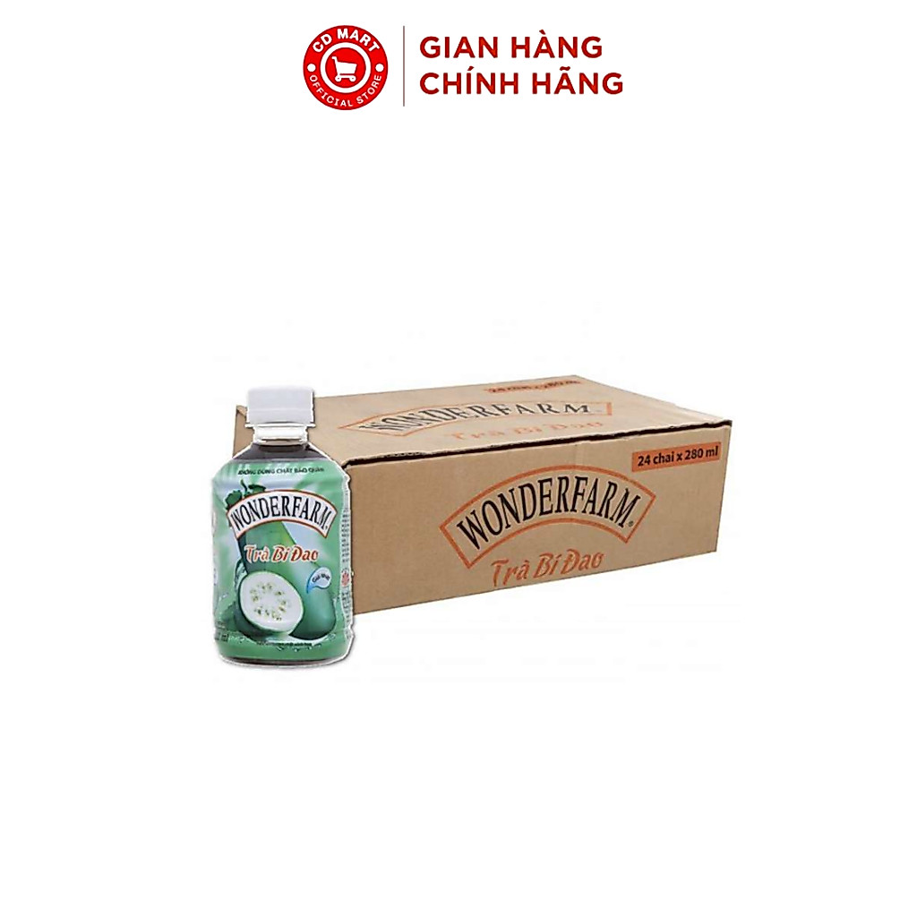 Thùng 24 chai trà bí đao Wonderfarm 280ml