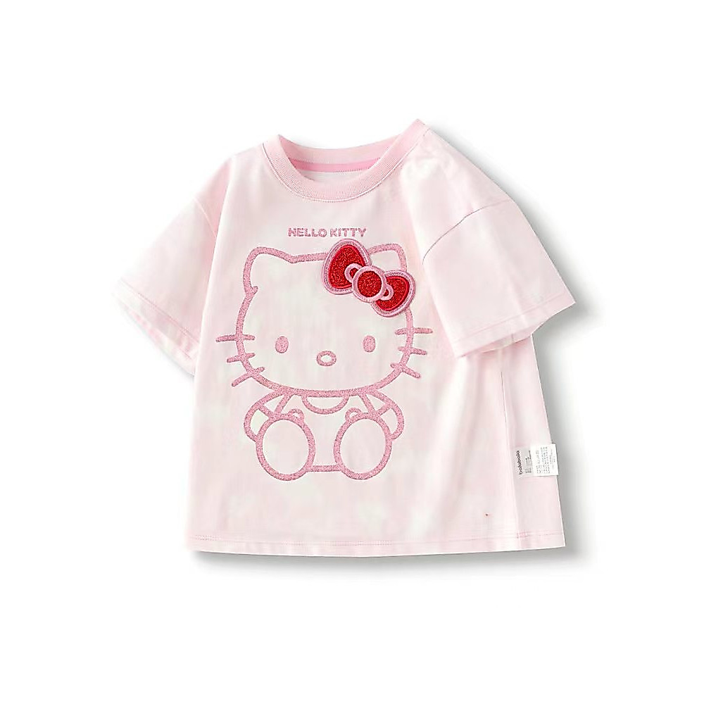 Áo thun ngắn tay in hình hoạt hình mùa hè cho bé gái Balabara HELLO Kitty Kitty Kitty