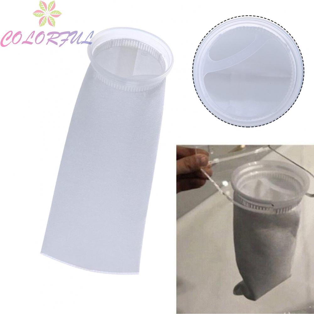 PP NonWoven Fabric Filter Bag for Paint and Varnish Industry White length 380 mm