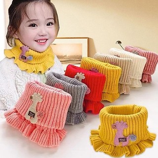 Khăn Choàng Cổ Hình Hươu Cao Cổ Phối Bèo Thoải Mái Mùa Đông Cho Bé.vih
