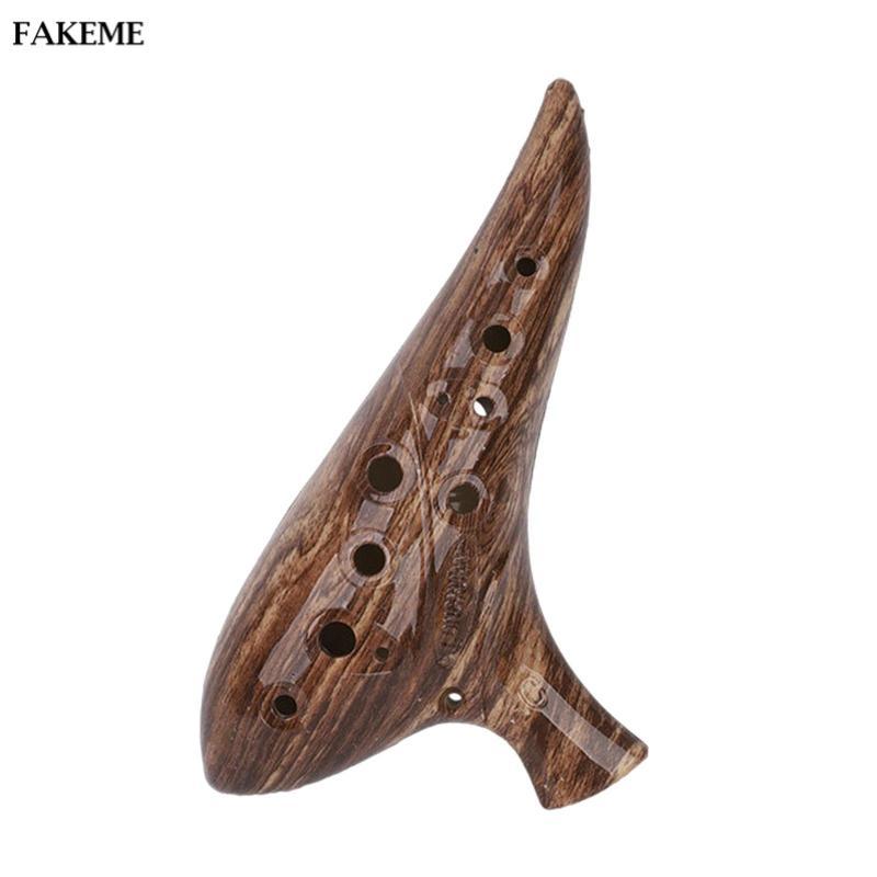 Phong Cách Màu Nâu 12 Lỗ Ocarina Nhựa Nhẹ Nhạc Cụ Mini Thiết Kế Hiện Đại Cho Người Yêu Âm Nhạc Quà T