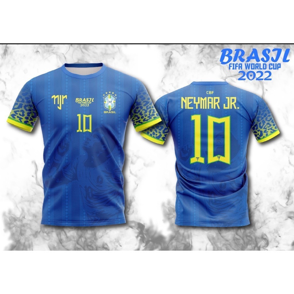 Lời khuyên phổ biến Áo thun 3D Áo sơ mi in họa tiết đội tuyển quốc gia NEYMAR 2022 Xanh BRAZIL XS-5X